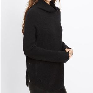 VINCE | Wool Cashmere Ribbed Turtleneck Zip Sides